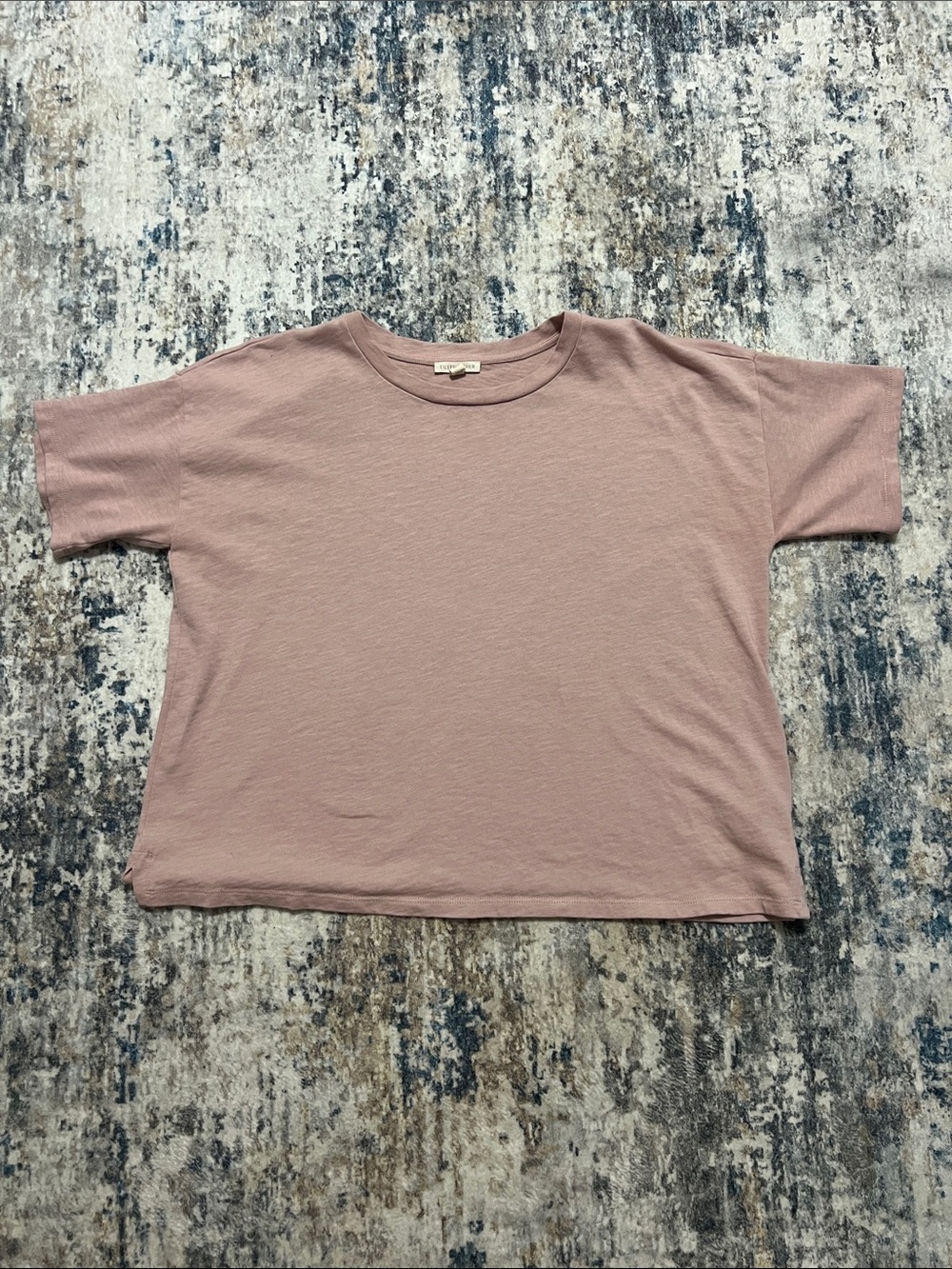Eileen Fisher Organic Cotton Soft Blush Boxy Short Sleeve Tee